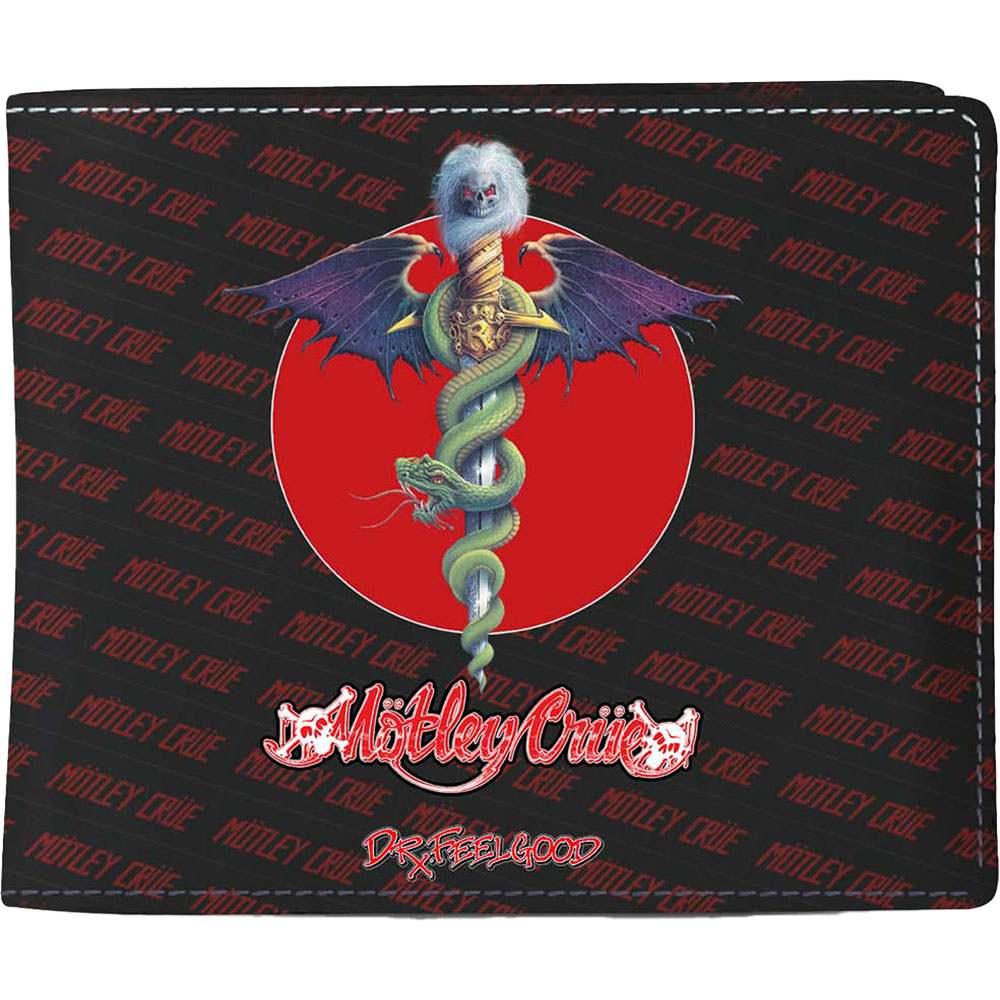 Rocksax Motley Crue - Dr Feelgood 2 Portemonnee - Zwart/Rood